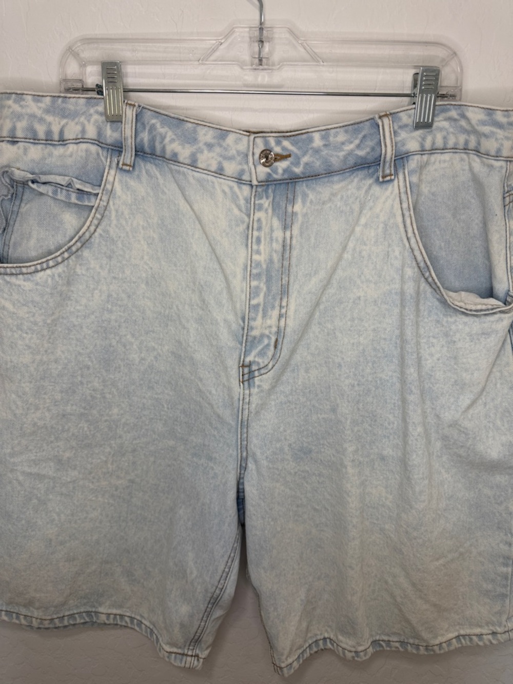 Never Fully Dressed Denim Scallop Pocket light blue Jean Shorts women's plus 14 - Picture 6 of 8